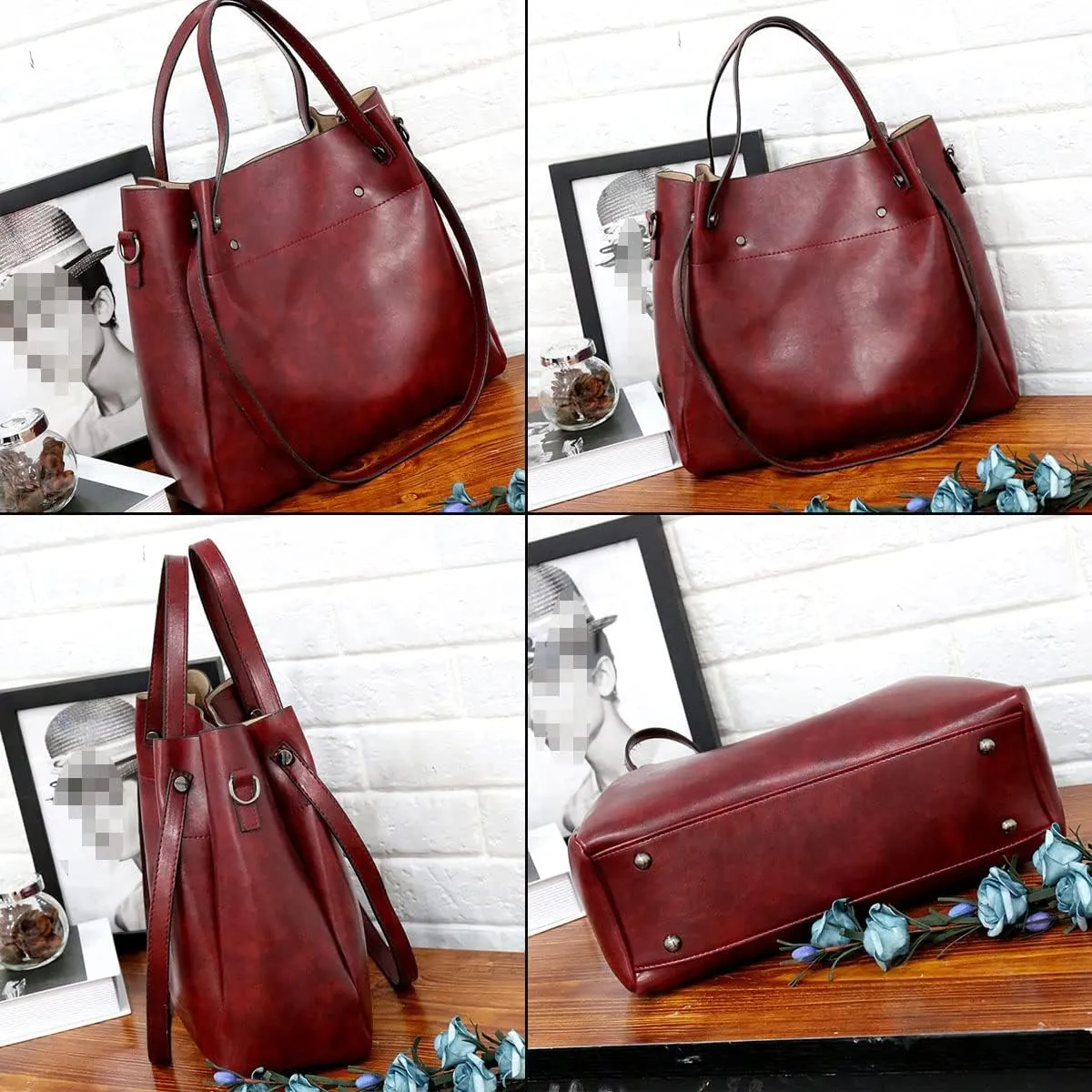 Handbag for Women Wallet Tote Bag Shoulder Bags Top Handle Satchel 4pcs Purse Set
