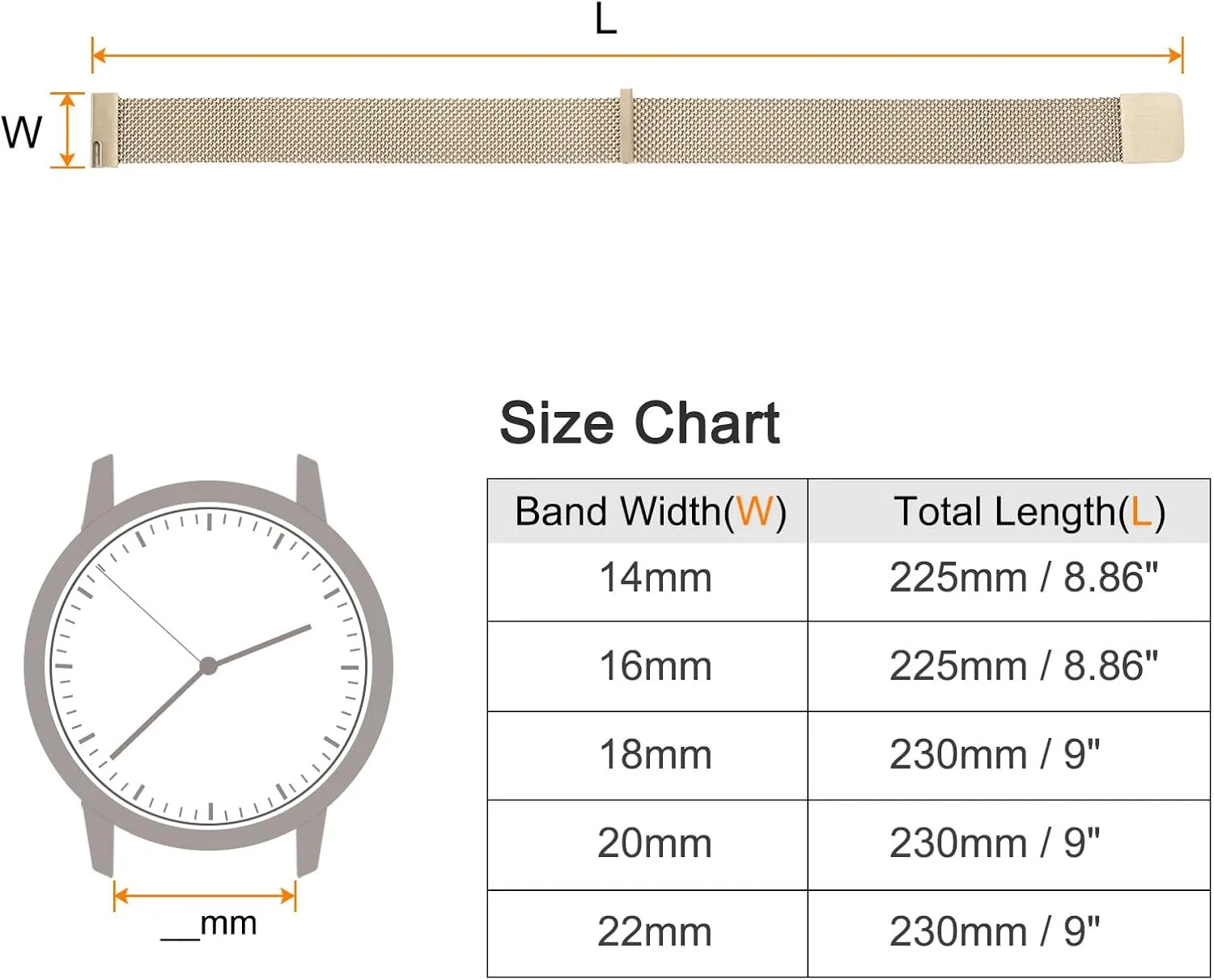 HARFINGTON Stainless Steel Mesh Watch Band Quick Release Adjustable Strap Magnetic Buckle for Men Women