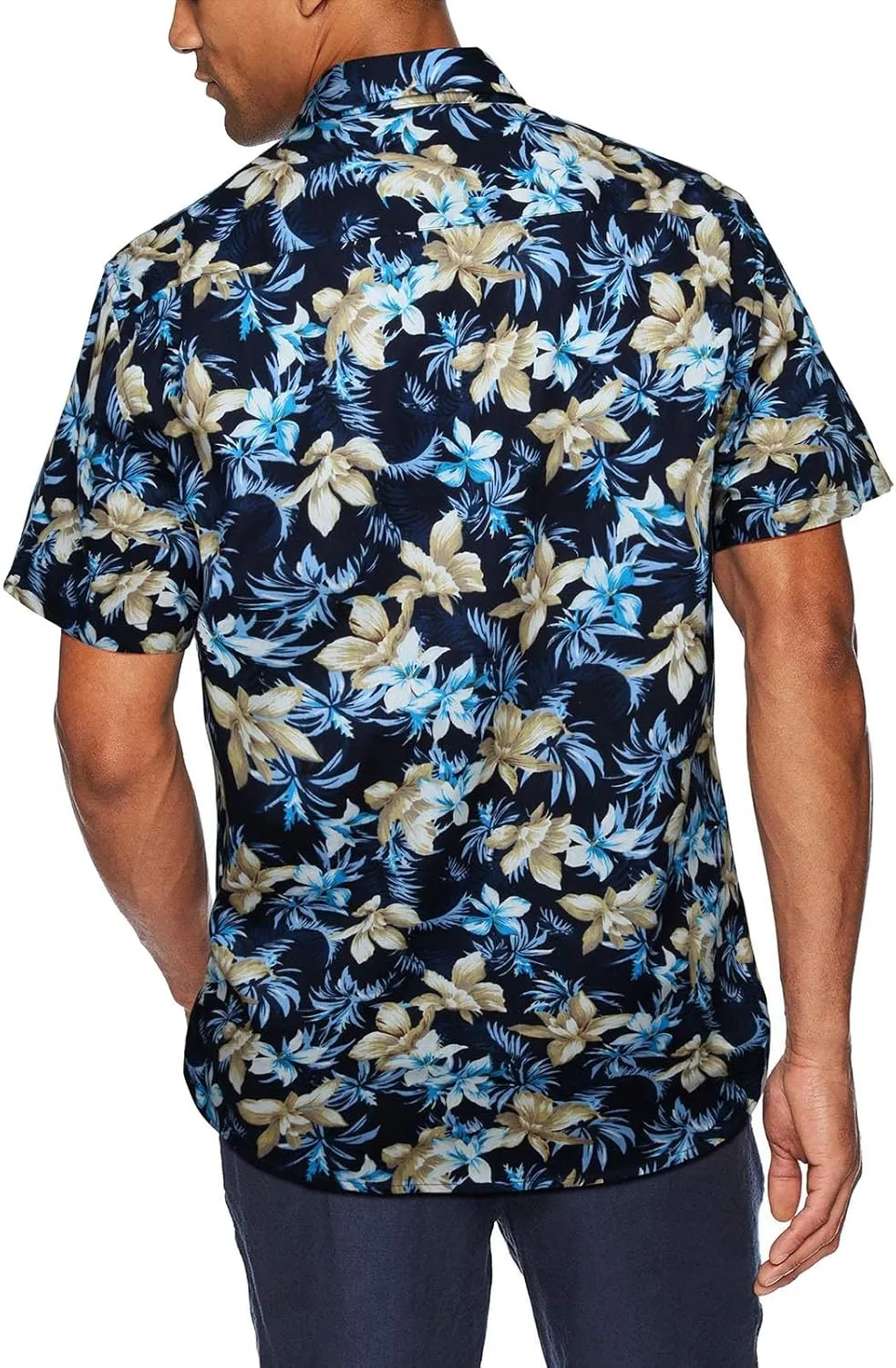 Hawaiian Shirt for Men Short Sleeve Button Down Linen Shirts Lightweight Loose Vacation Clothes Aloha