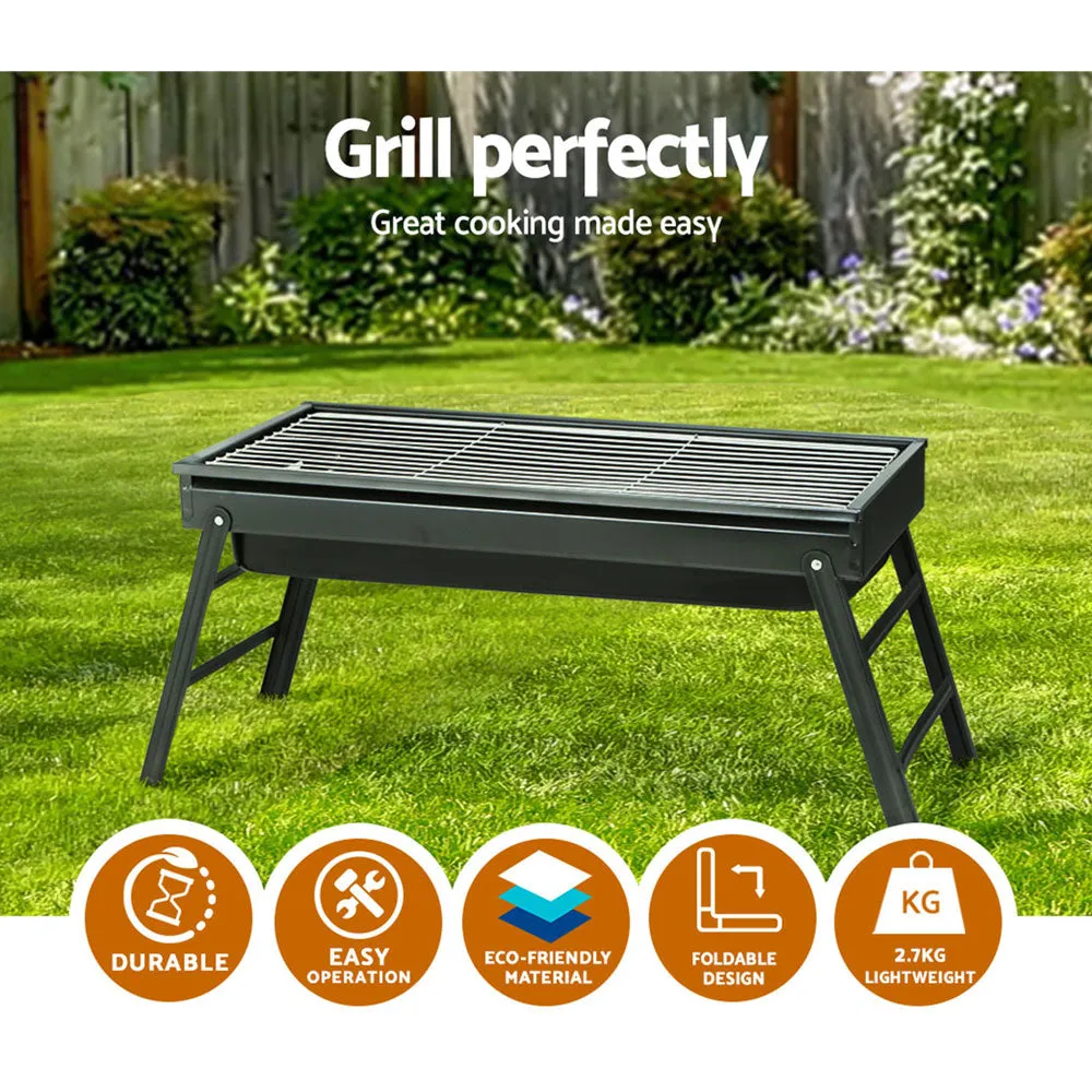 Heavy-Duty Foldable Charcoal BBQ Grill with Ashtray - Grillz