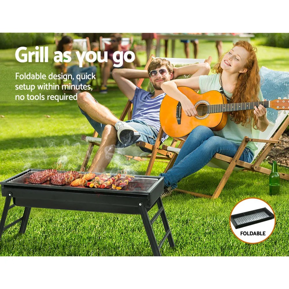 Heavy-Duty Foldable Charcoal BBQ Grill with Ashtray - Grillz