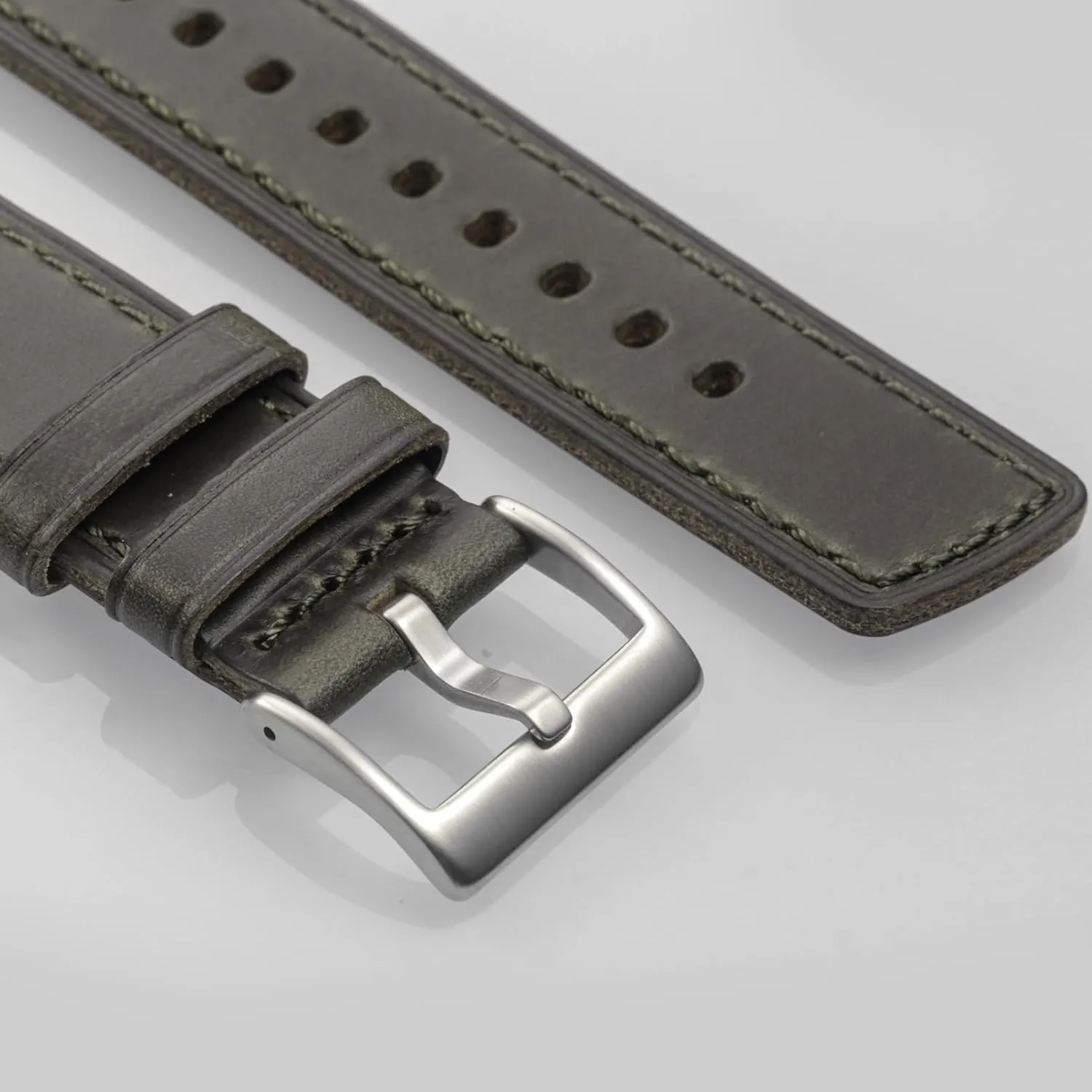 hemsut h Leather Watch Bands for Men, Horween Quick Release Leather Watch Strap Vintage Watch Replacement Wrap of 18mm, 20mm, 22mm