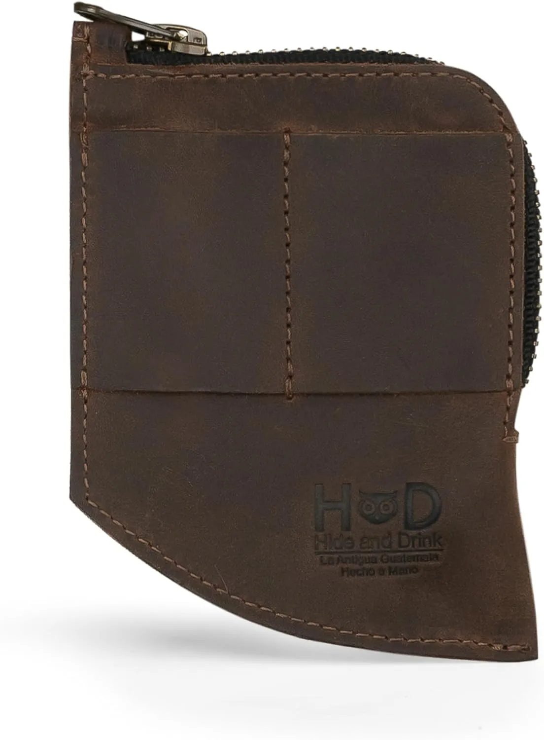Hide & Drink, EDC Pocket Wallet, Curved Cash Organizer, Slim Front Card Holder, Money Clip, Full Grain Leather, Handmade Travel Accessories