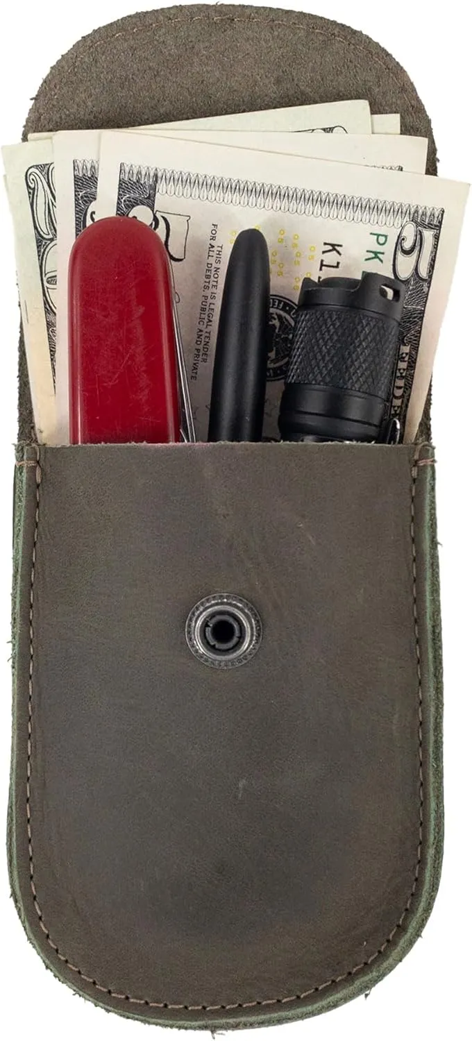 Hide & Drink, Holster Pouch, Durable EDC Waist Bag for Coins, Pocket Wallet, Headphones, Personal Items, Conveniently Attaches to Belt, Full Grain Leather, Handmade