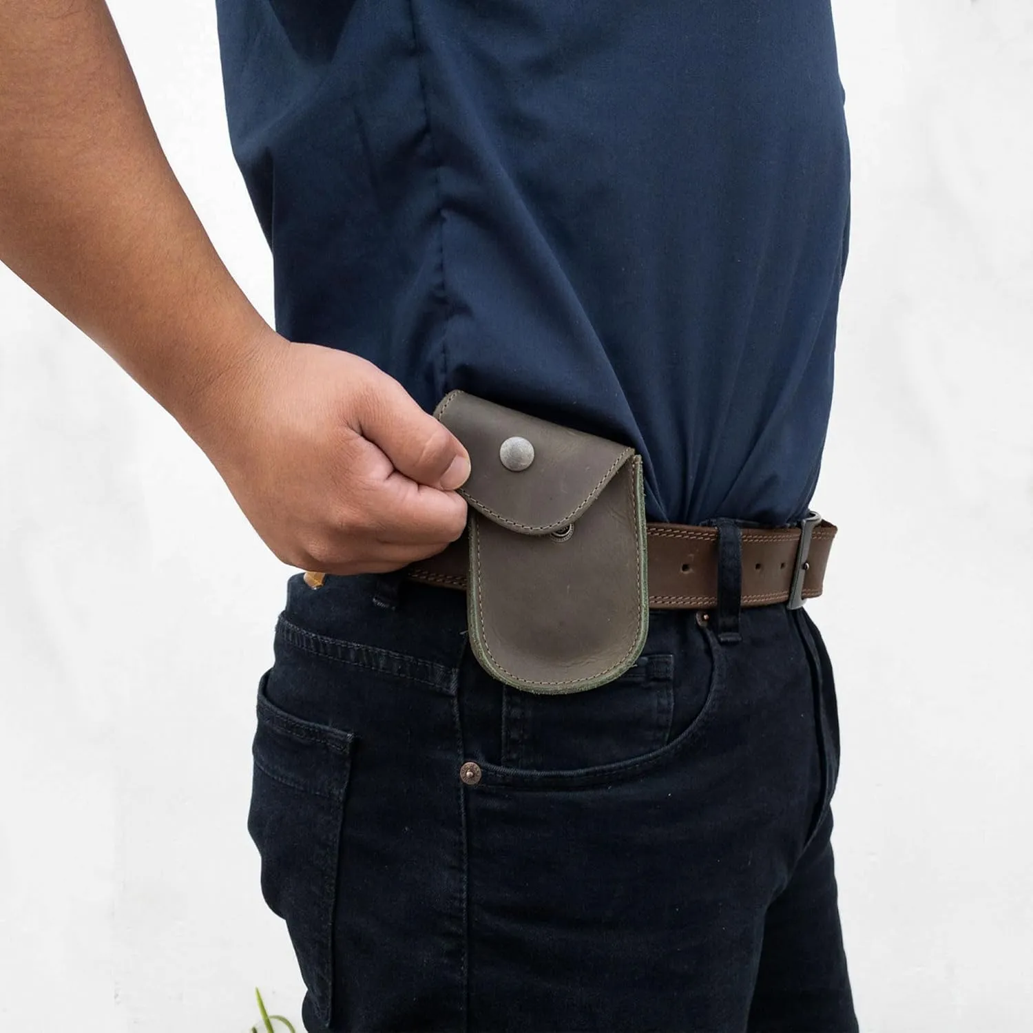 Hide & Drink, Holster Pouch, Durable EDC Waist Bag for Coins, Pocket Wallet, Headphones, Personal Items, Conveniently Attaches to Belt, Full Grain Leather, Handmade