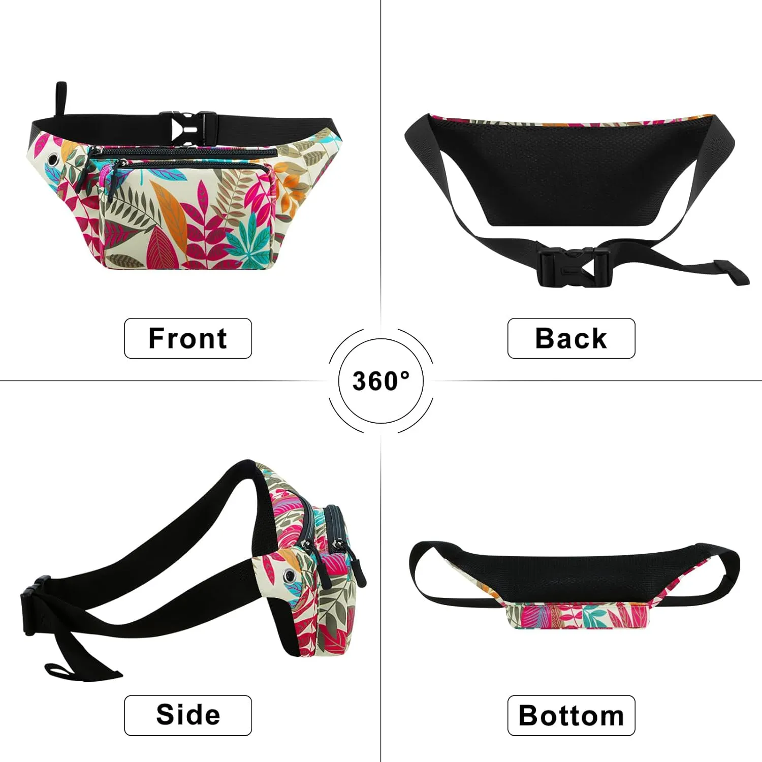 HUA ANGEL Fanny Pack for Women & Men - Crossbody Waist Bag Lightweight Belt Bum Bag for Sports, Travel, Hiking, Everyday Use