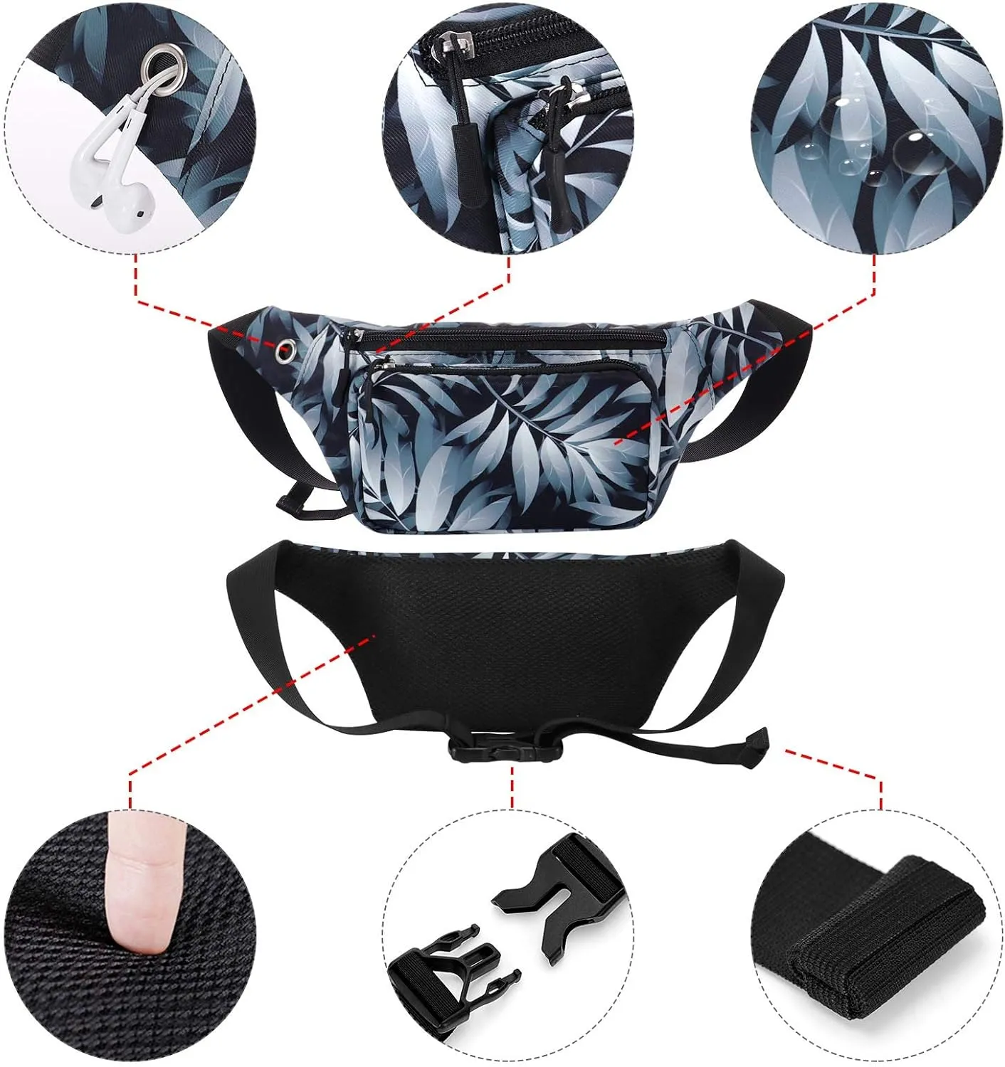 HUA ANGEL Fanny Pack for Women & Men - Crossbody Waist Bag Lightweight Belt Bum Bag for Sports, Travel, Hiking, Everyday Use