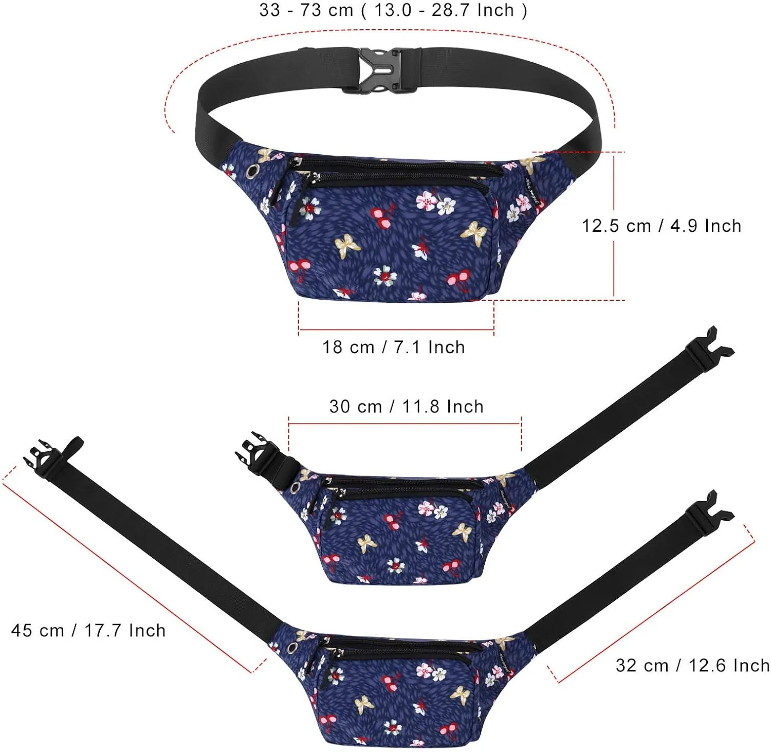 HUA ANGEL Fanny Pack for Women & Men - Crossbody Waist Bag Lightweight Belt Bum Bag for Sports, Travel, Hiking, Everyday Use