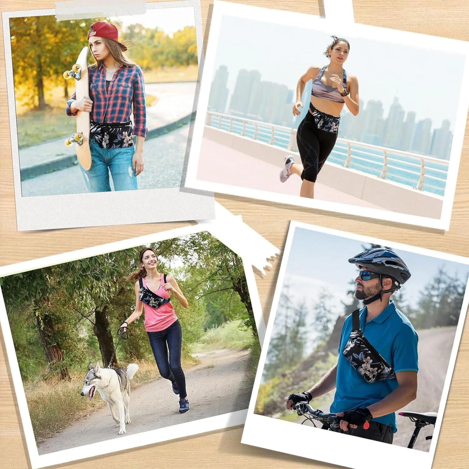 HUA ANGEL Fanny Pack for Women & Men - Crossbody Waist Bag Lightweight Belt Bum Bag for Sports, Travel, Hiking, Everyday Use