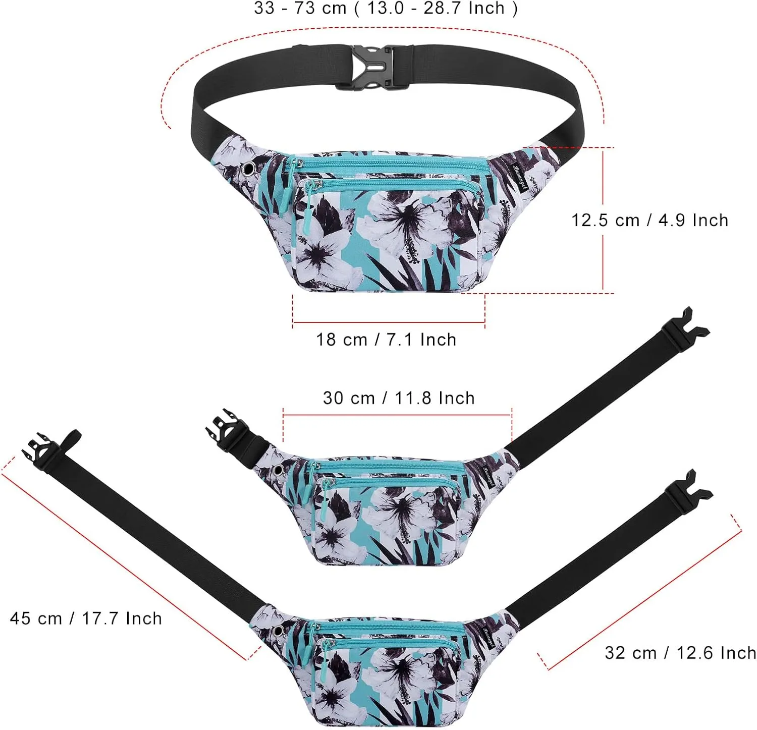 HUA ANGEL Fanny Pack for Women & Men - Crossbody Waist Bag Lightweight Belt Bum Bag for Sports, Travel, Hiking, Everyday Use