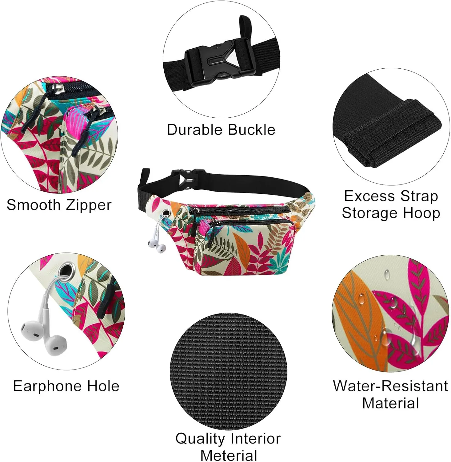 HUA ANGEL Fanny Pack for Women & Men - Crossbody Waist Bag Lightweight Belt Bum Bag for Sports, Travel, Hiking, Everyday Use
