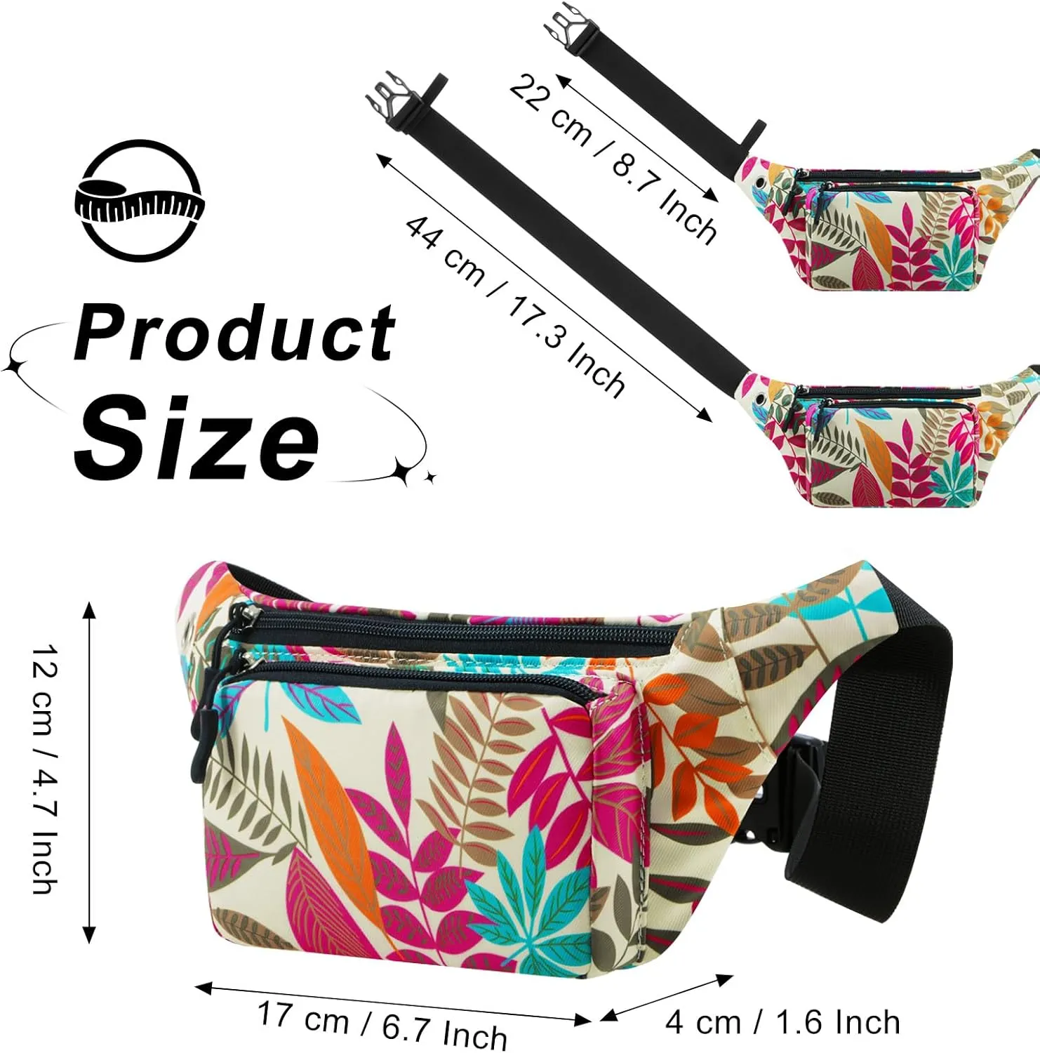 HUA ANGEL Fanny Pack for Women & Men - Crossbody Waist Bag Lightweight Belt Bum Bag for Sports, Travel, Hiking, Everyday Use