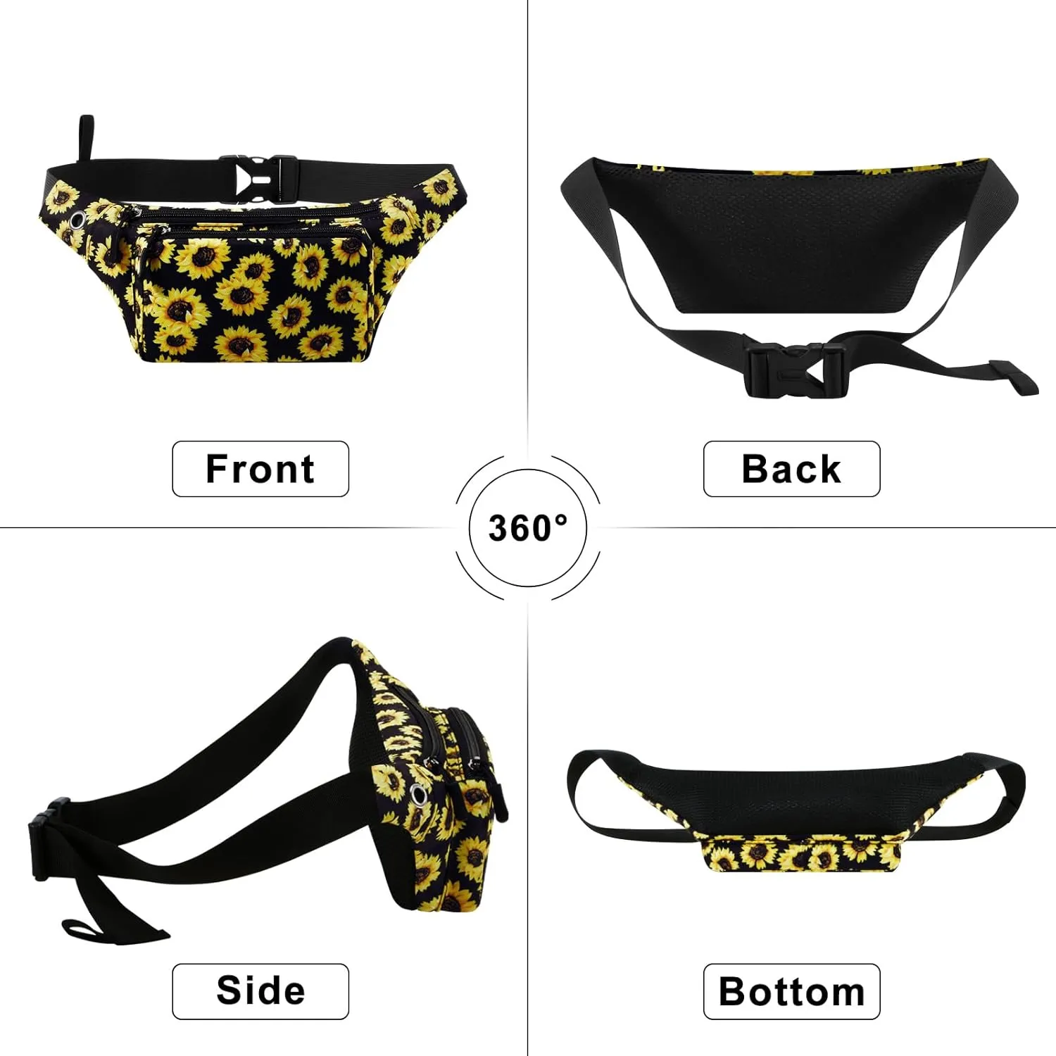 HUA ANGEL Fanny Pack for Women & Men - Crossbody Waist Bag Lightweight Belt Bum Bag for Sports, Travel, Hiking, Everyday Use