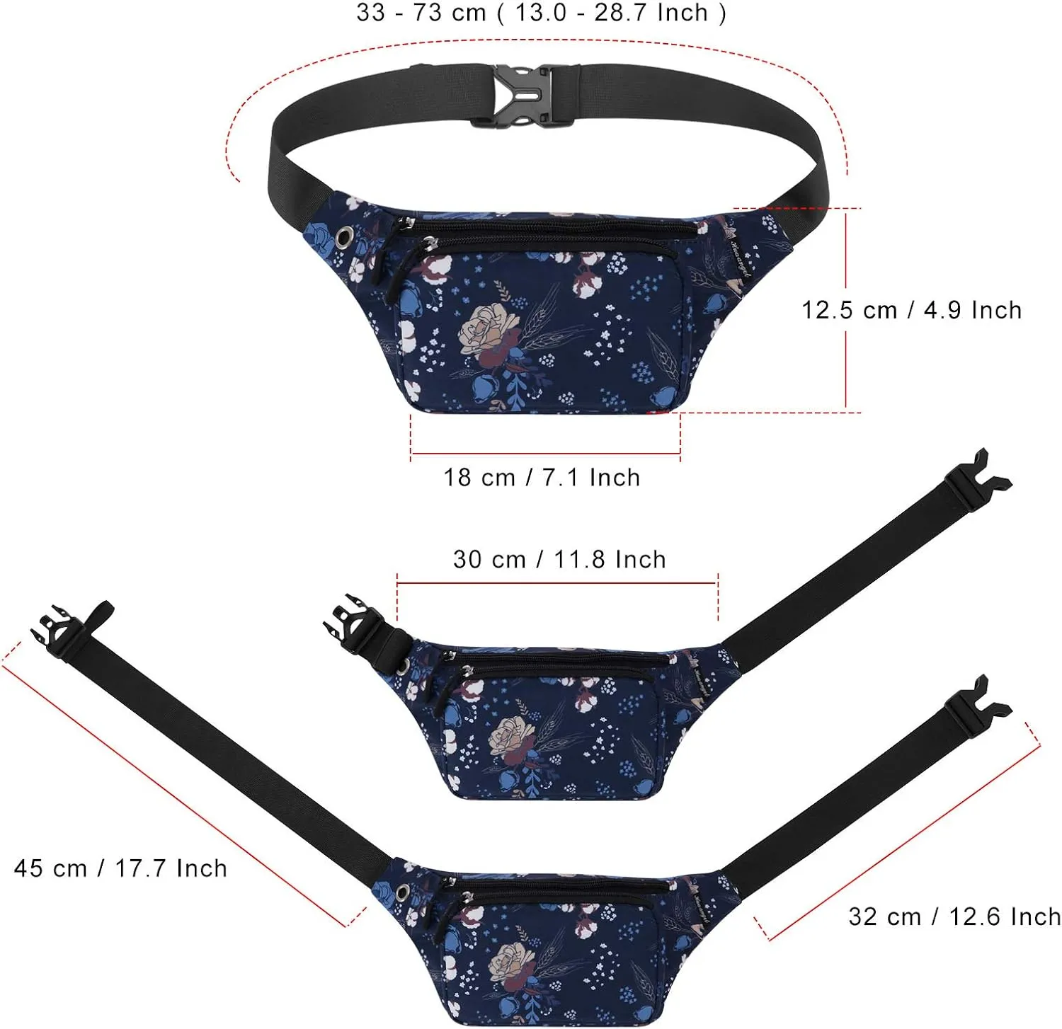 HUA ANGEL Fanny Pack for Women & Men - Crossbody Waist Bag Lightweight Belt Bum Bag for Sports, Travel, Hiking, Everyday Use