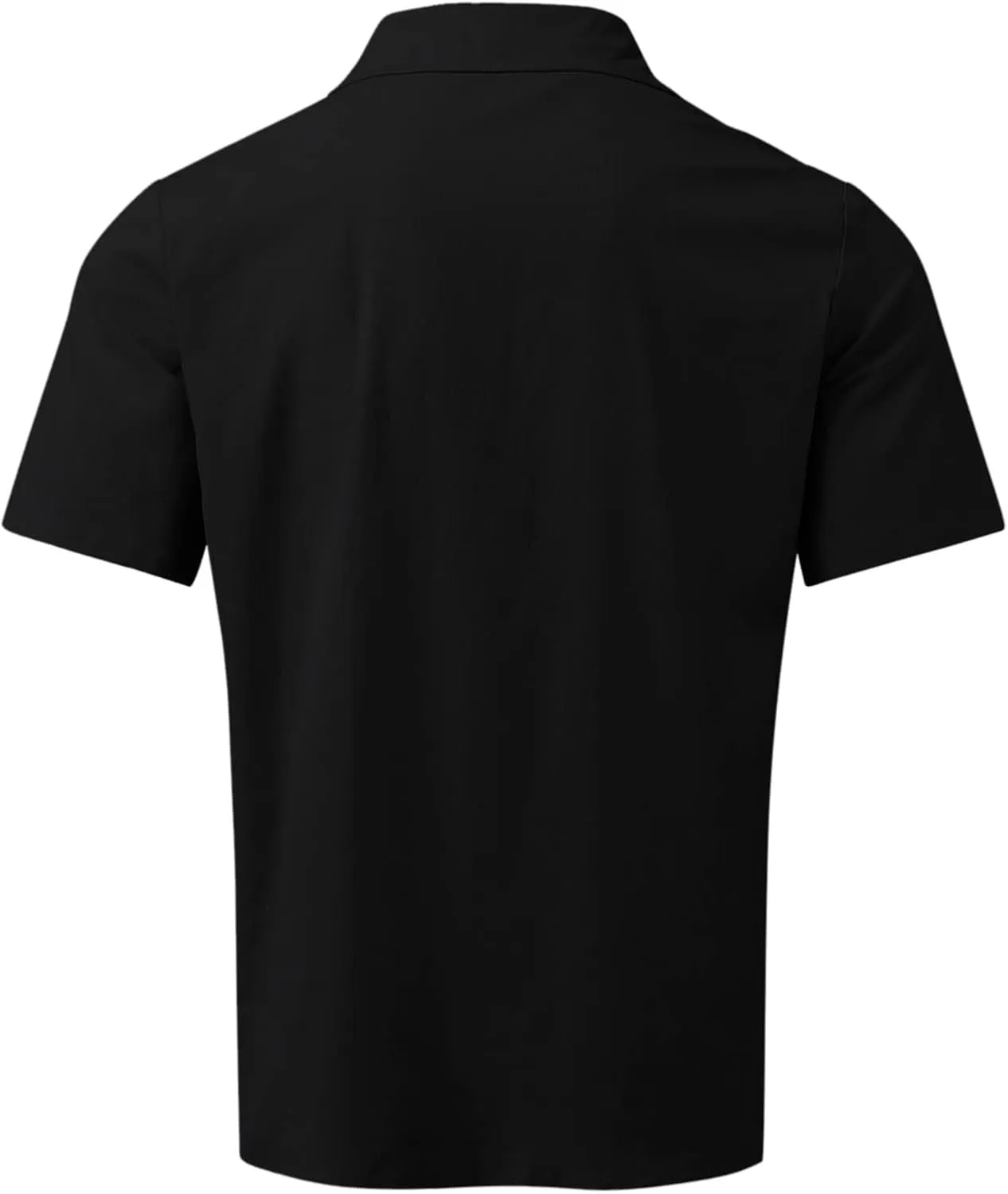 HUANLE Mens Casual Solid Double Pocket Short Sleeve Shirts Linen Button Turn-Down Tees Spread Lapel Collar Plain Shirts