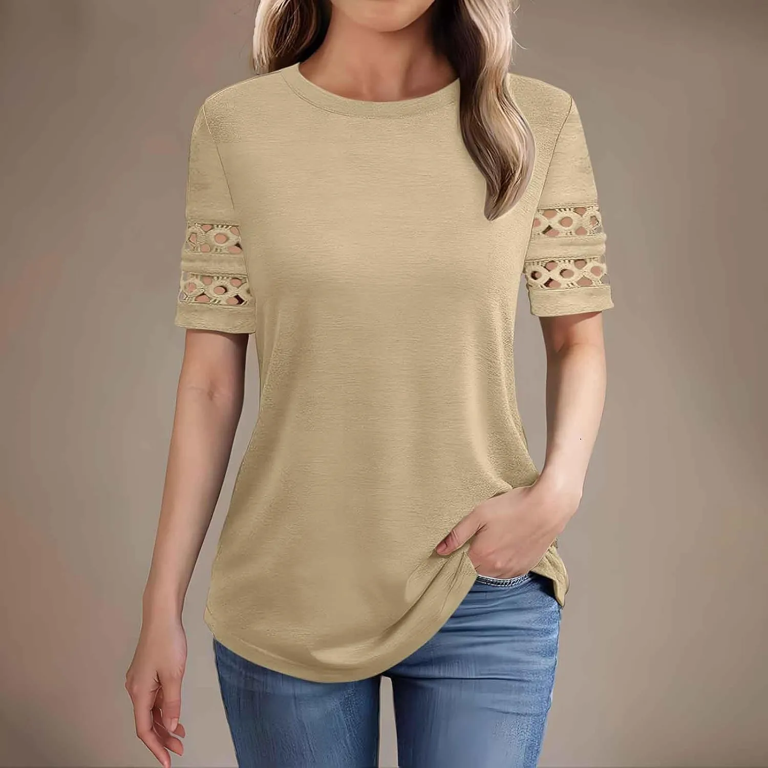 Hvyesh Womens Loose Fit Tshirts Short Sleeve Summer Tunic Tops for Women Trendy 2025 Comfy and Soft Tees