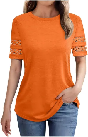 Hvyesh Womens Loose Fit Tshirts Short Sleeve Summer Tunic Tops for Women Trendy 2025 Comfy and Soft Tees