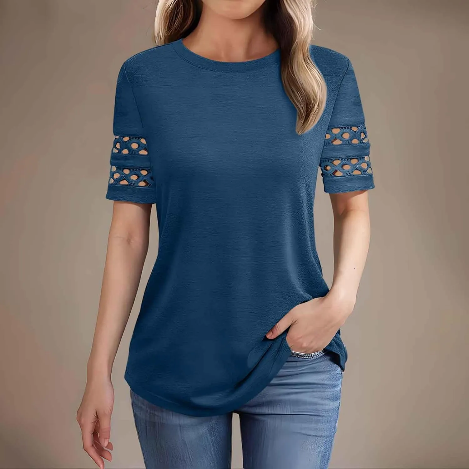 Hvyesh Womens Loose Fit Tshirts Short Sleeve Summer Tunic Tops for Women Trendy 2025 Comfy and Soft Tees