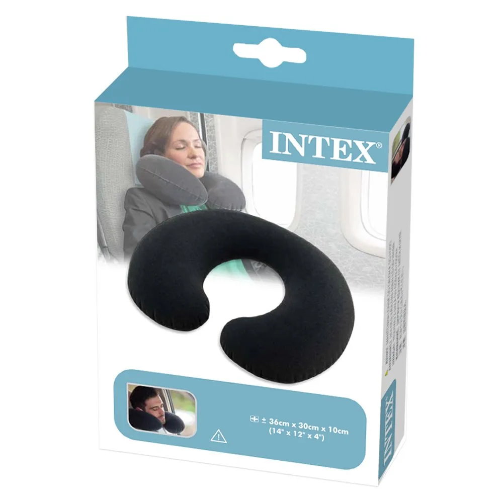 Intex Air Pillow U Shape Neck Support for Travel Journeys (Color May Vary)