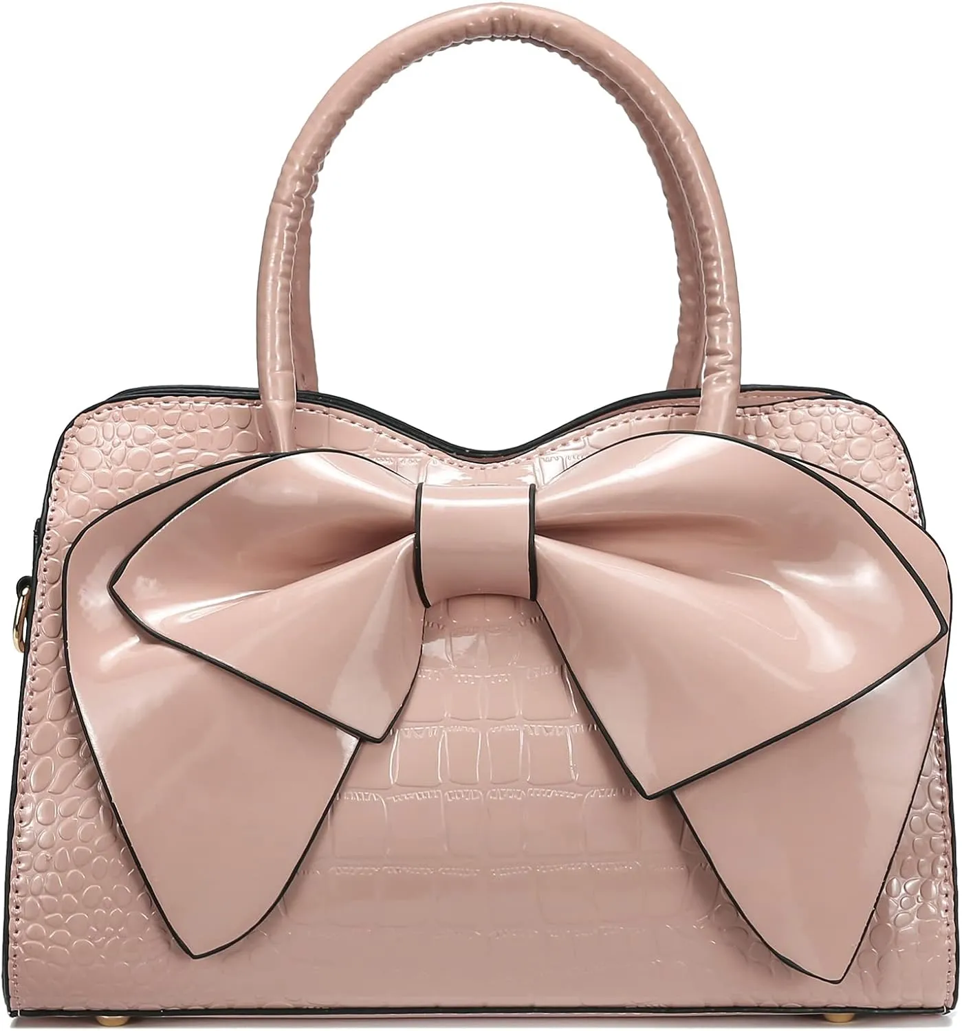JHVYF Satchel Bag for Women Purse with Bow Crossbody Purse Top-Handle Handbag Trendy Shoulder Bag Work Tote Pink
