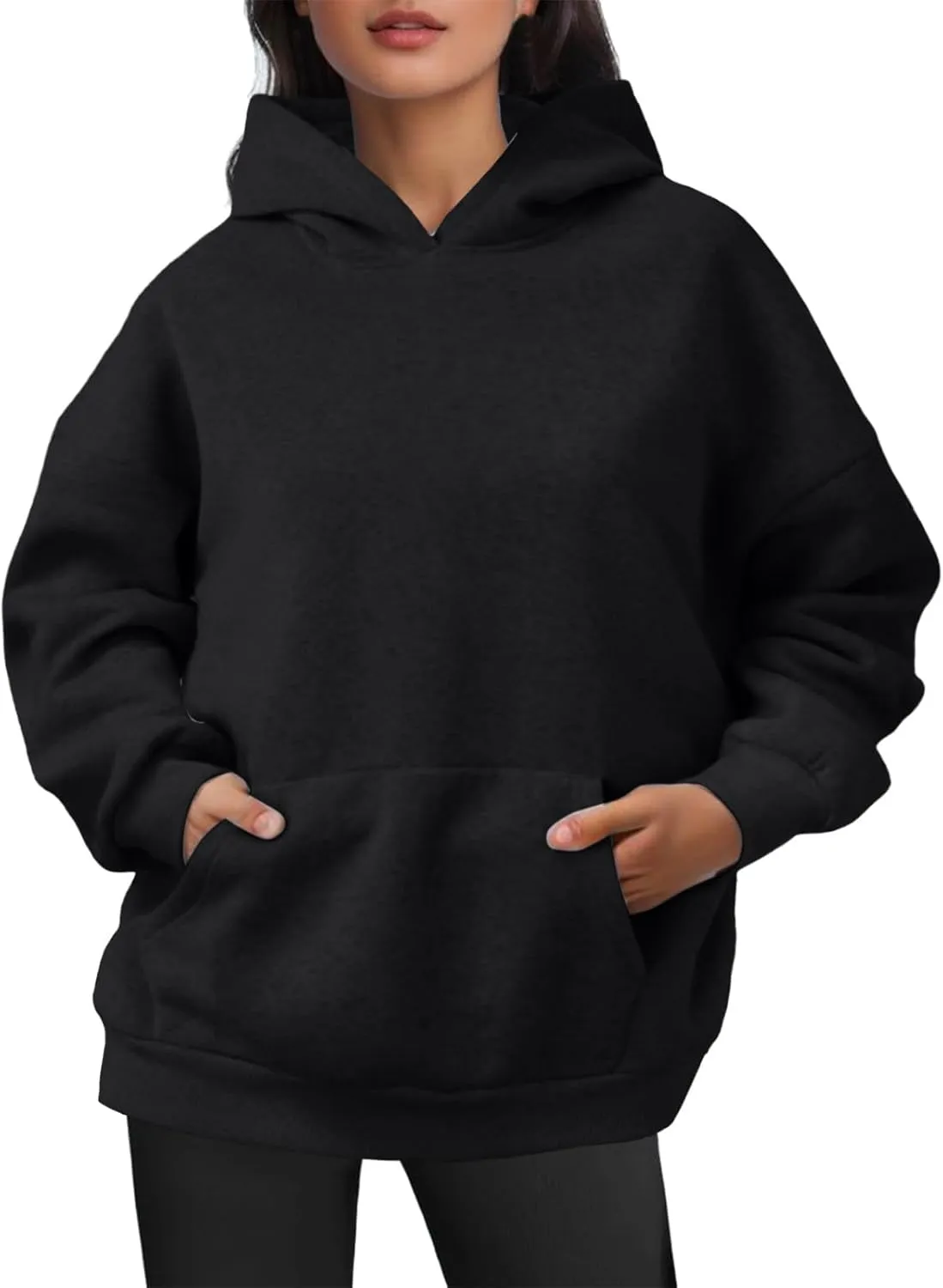 JiXiang Pink Hoodie Womens Oversized Hoodies Fleece Sweatshirts Long Sleeve Sweaters Pullover Fall Clothes with Pocket