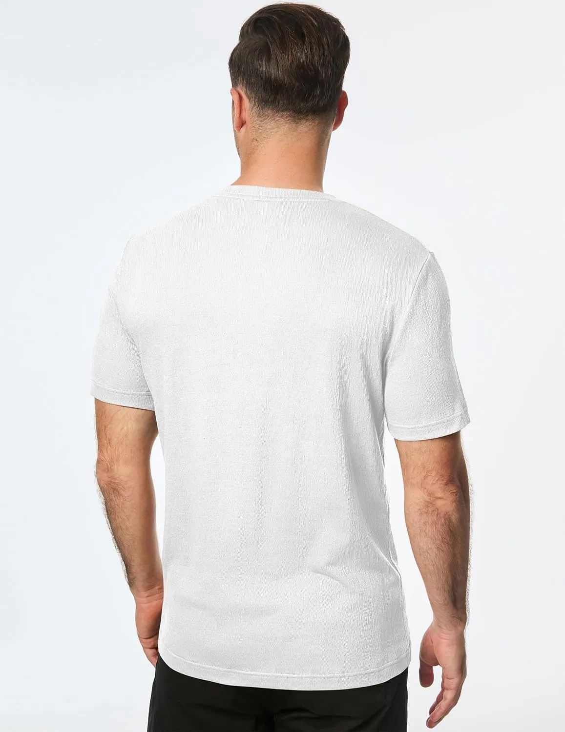 JMIERR Mens T-Shirt Short Sleeve Muscle Textured Knit Crewneck Slim T Shirt Gym Workout Athletic Tee Shirts