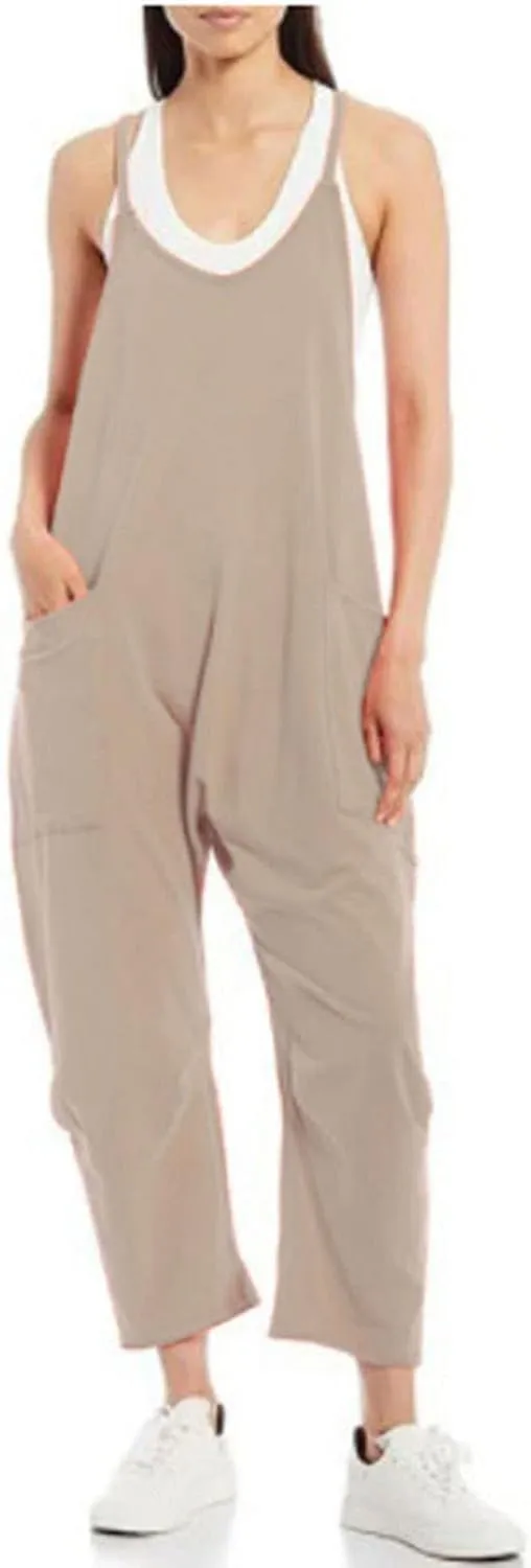 Jumpsuits for Women Casual Loose Sleeveless Jumpsuits Spaghetti Strap Harem Long Pants Romper Overalls with Pockets