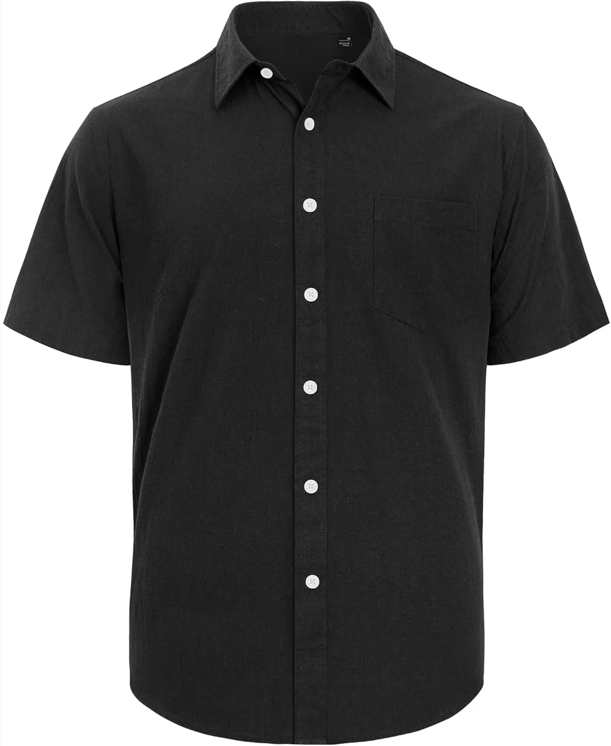 J.VER Men's Cotton Linen Short Sleeve Shirts Casual Lightweight Button Down Shirts Vacation Beach Summer Tops with Pocket