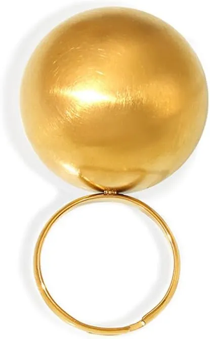 Kokoma Big Round Ball Statement Ring for Women Stainless Steel Exaggerated Chunky Ring Finger Rings Comfort Fit Geometric Unique Jewelry Christmas Party