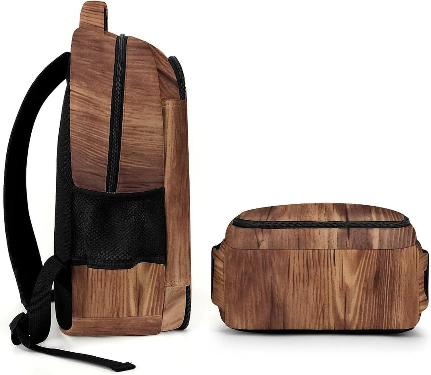Laptop Backpack for Women Men Daypack Waterproof Brown Wood Grain Computer Bag Business Work Bag for Travel