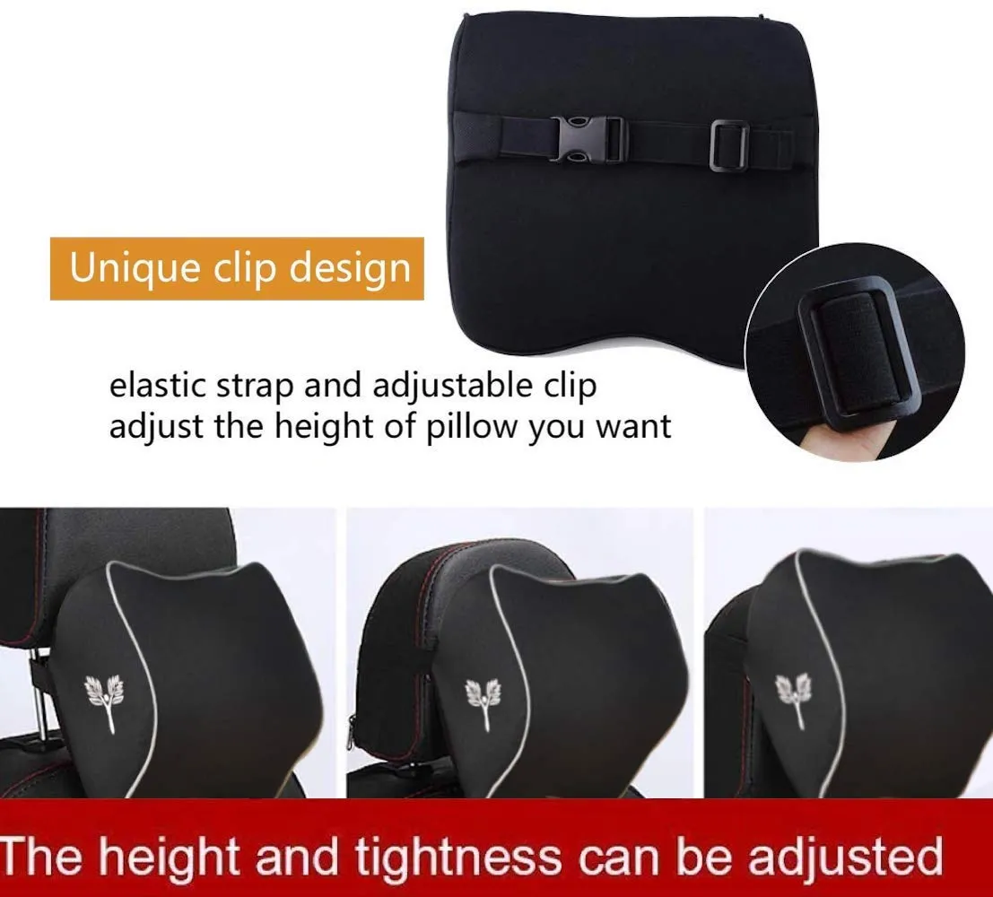Large Car Headrest Memory Foam Neckrest Pillow - (13 cm/5.11 inch Thick)