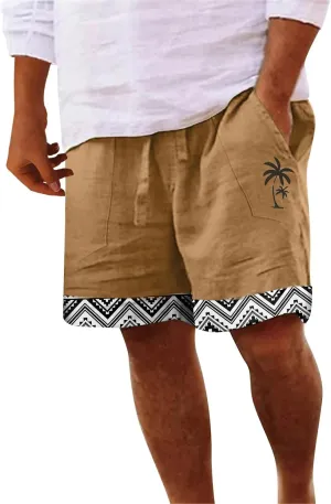 LCMTWX Shorts for Men Casual Summer 3D Coconut Tree Printed Beach Trendy Shorts Shorts for Men Casual Black Mens Active