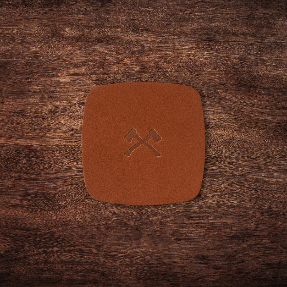 Leather Coaster Set - Tan
