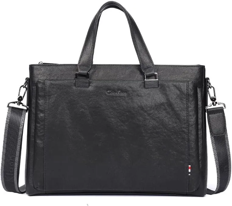 Leather Men Briefcase Luxury Laptop Bag Leather Briefcase shoulder men Business bag male A4 briefcase document office bag