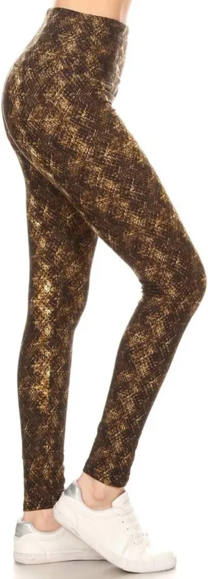 Leggings Depot High Waisted Plaid & Wild Print Leggings for Women - Plaid, Leopard, Snake Skin, Polka dot