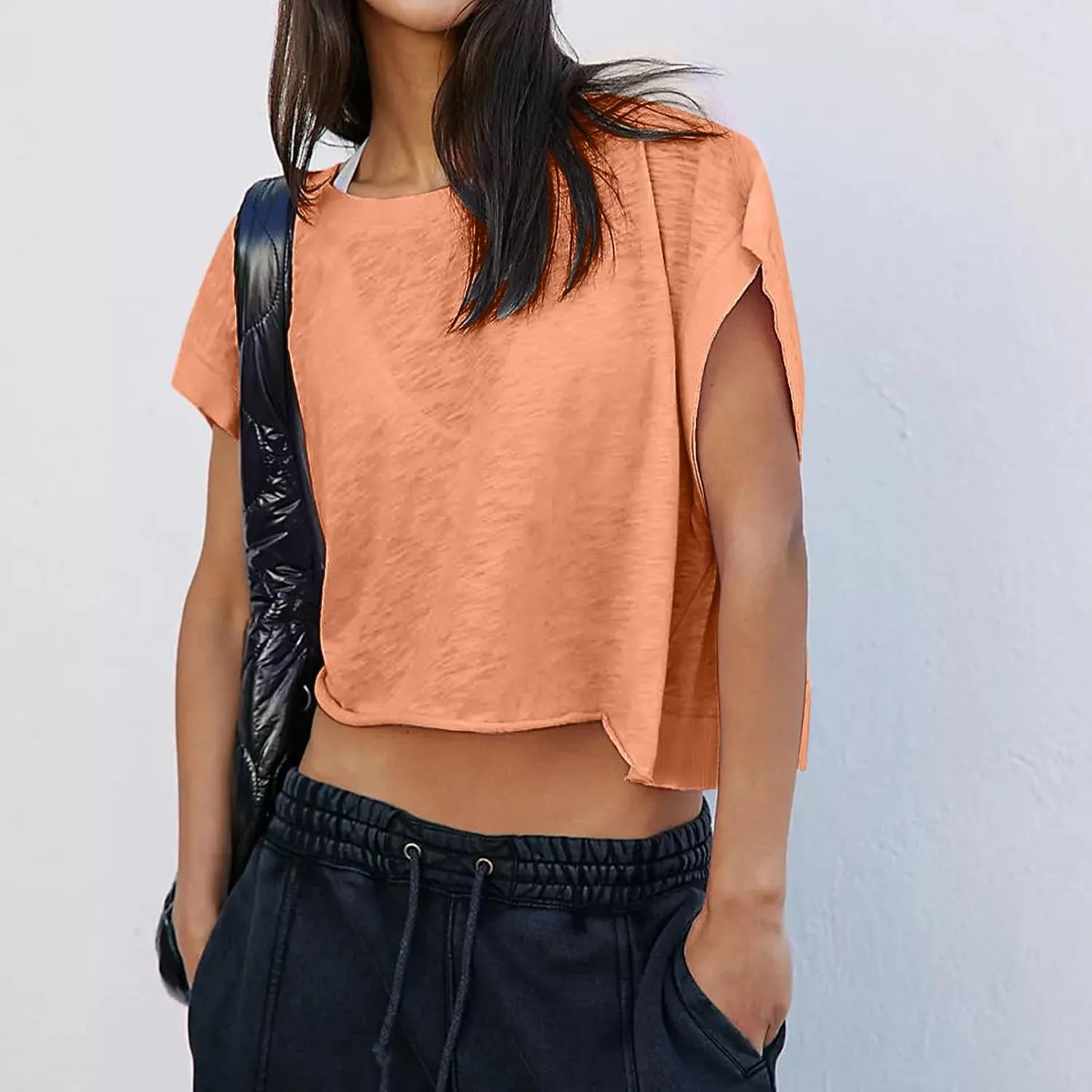 Lenago Workout Tops for Women Open Back Short Sleeve Shirts Backless Gym Yoga Athletic T-shirt Trendy Running Tee Blouses