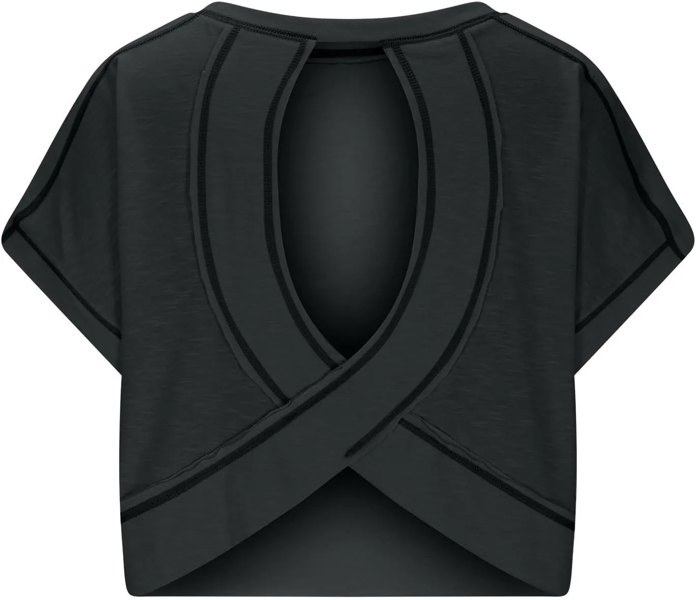 Lenago Workout Tops for Women Open Back Short Sleeve Shirts Backless Gym Yoga Athletic T-shirt Trendy Running Tee Blouses