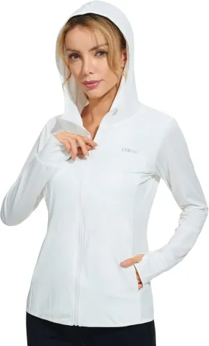 Libin Women's Sun Shirts Full Zip UPF 50  Sun Protection Hoodie Jacket Long Sleeve Hiking Outdoor Performance with Pockets