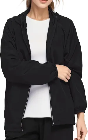 Lightweight Rain Jackets Women 2024 Plain Waterproof Windbreaker Jacket Women Packable Raincoat Rain Coats with Hood