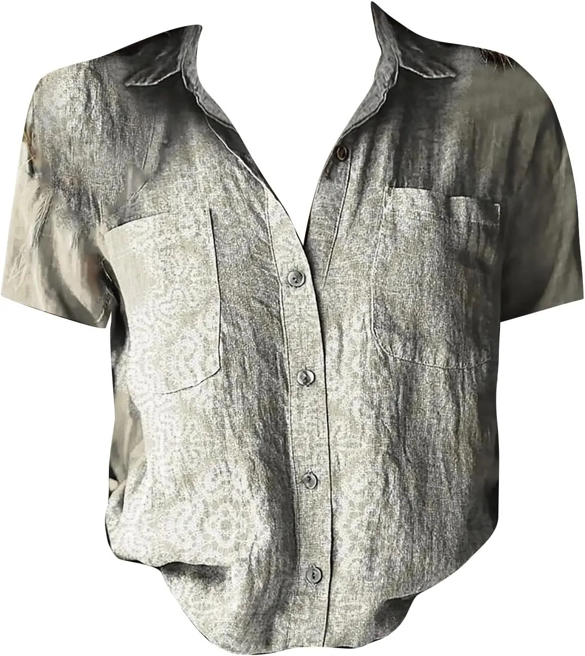 Linen Boho Tops for Women Boho Tops for Women Hippie Summer Short Sleeve Button Up Blouses Short Sleeve Shirts