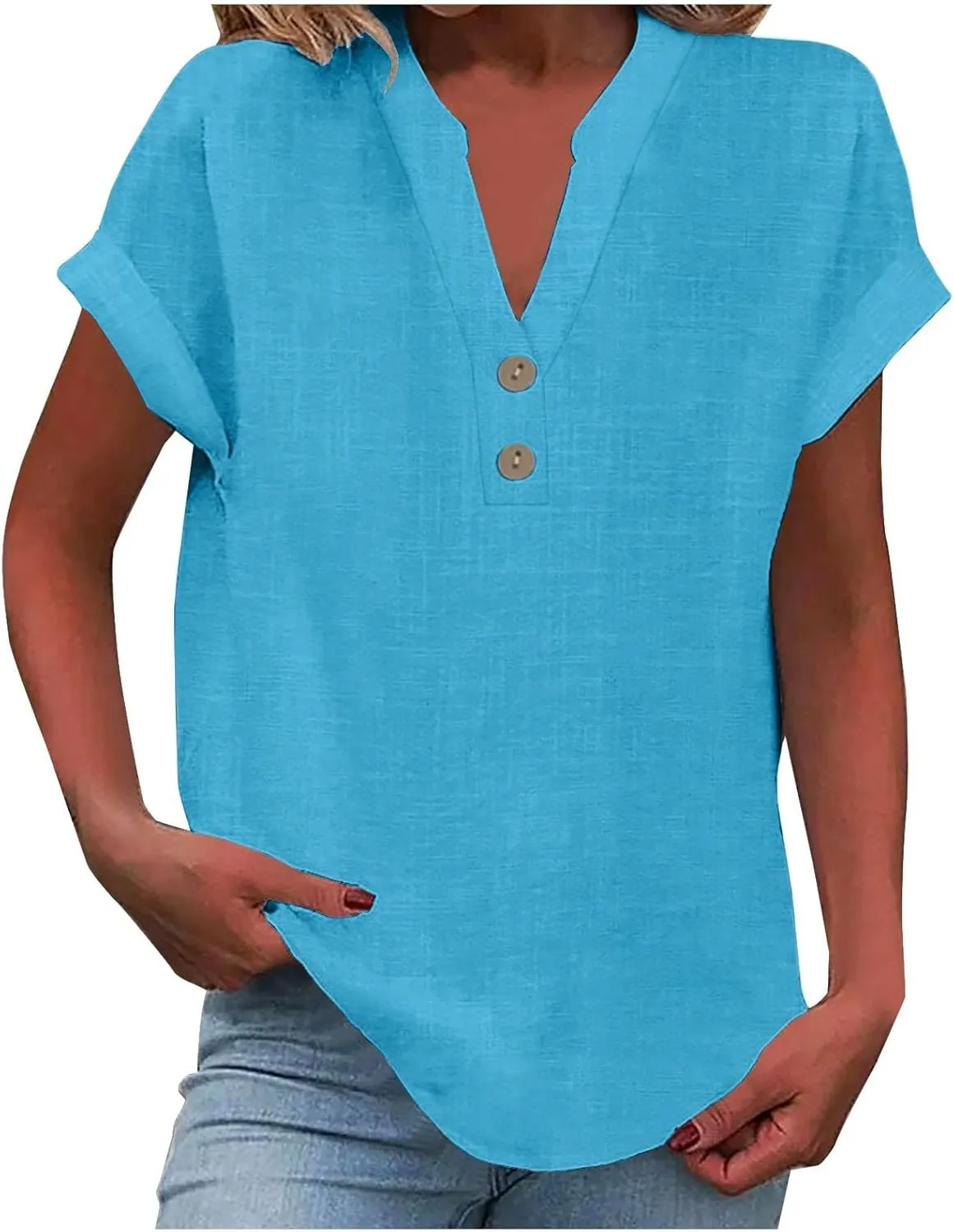 linen Crop Tops for Women Linen Shirts for Women with Pockets Long Sleeve High Low Oversized Blouse Tops for Women