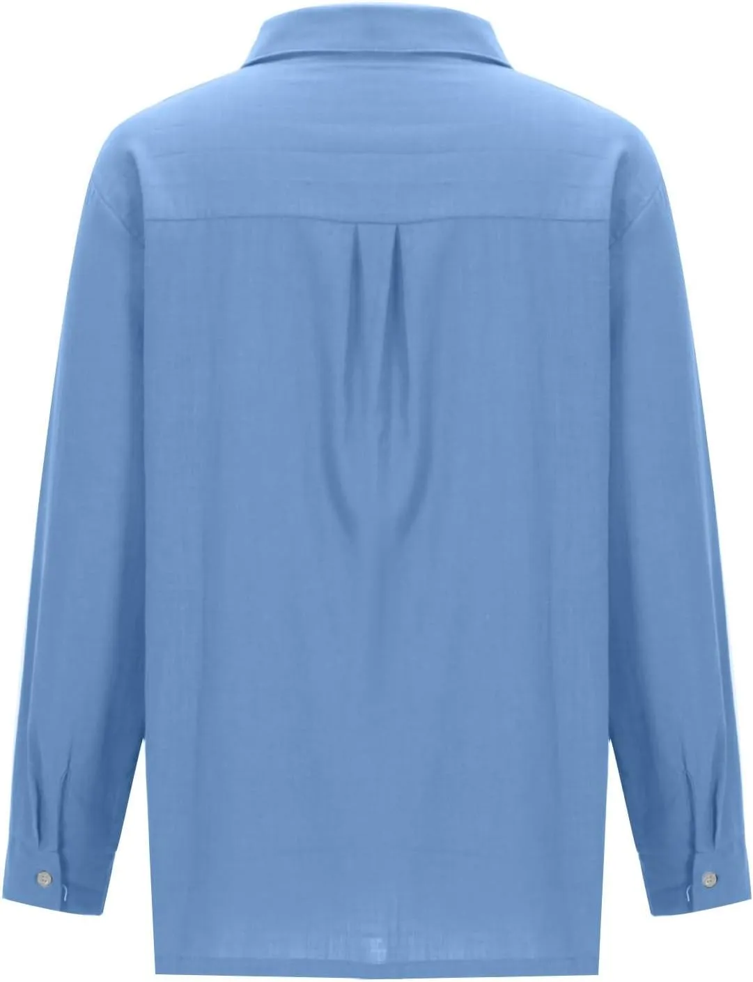 linen Crop Tops for Women Linen Shirts for Women with Pockets Long Sleeve High Low Oversized Blouse Tops for Women
