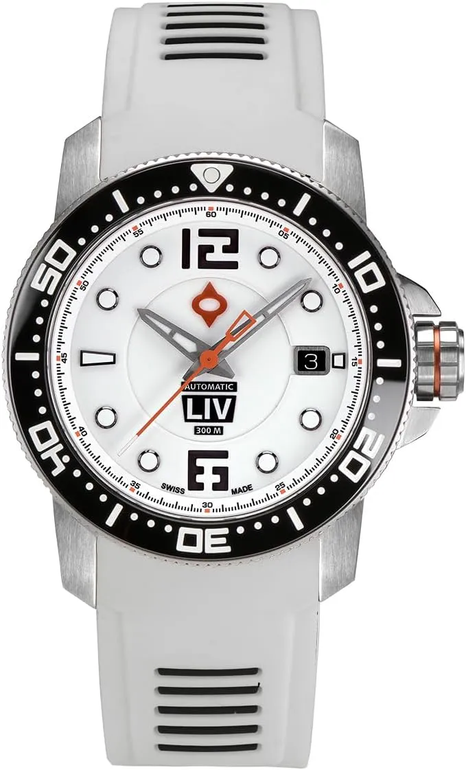 LIV GX-Diver's 41MM Swiss Auto -1000 Ft Water Resistant -316L- Unidirectional Ceramic Bezel - BGW9 Luminova - Scratch Resistant Sapphire Crystal - Dive Watch
