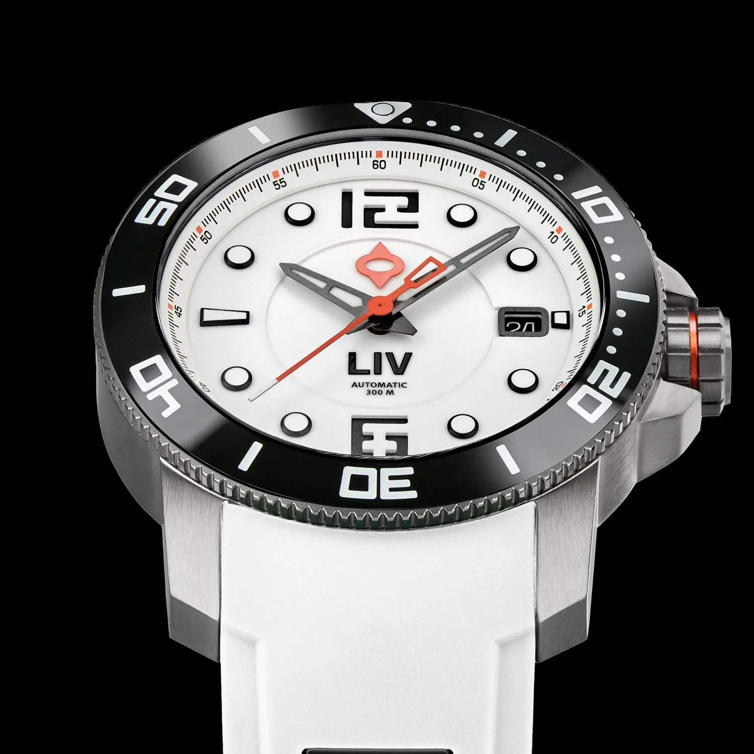 LIV GX-Diver's 41MM Swiss Auto -1000 Ft Water Resistant -316L- Unidirectional Ceramic Bezel - BGW9 Luminova - Scratch Resistant Sapphire Crystal - Dive Watch