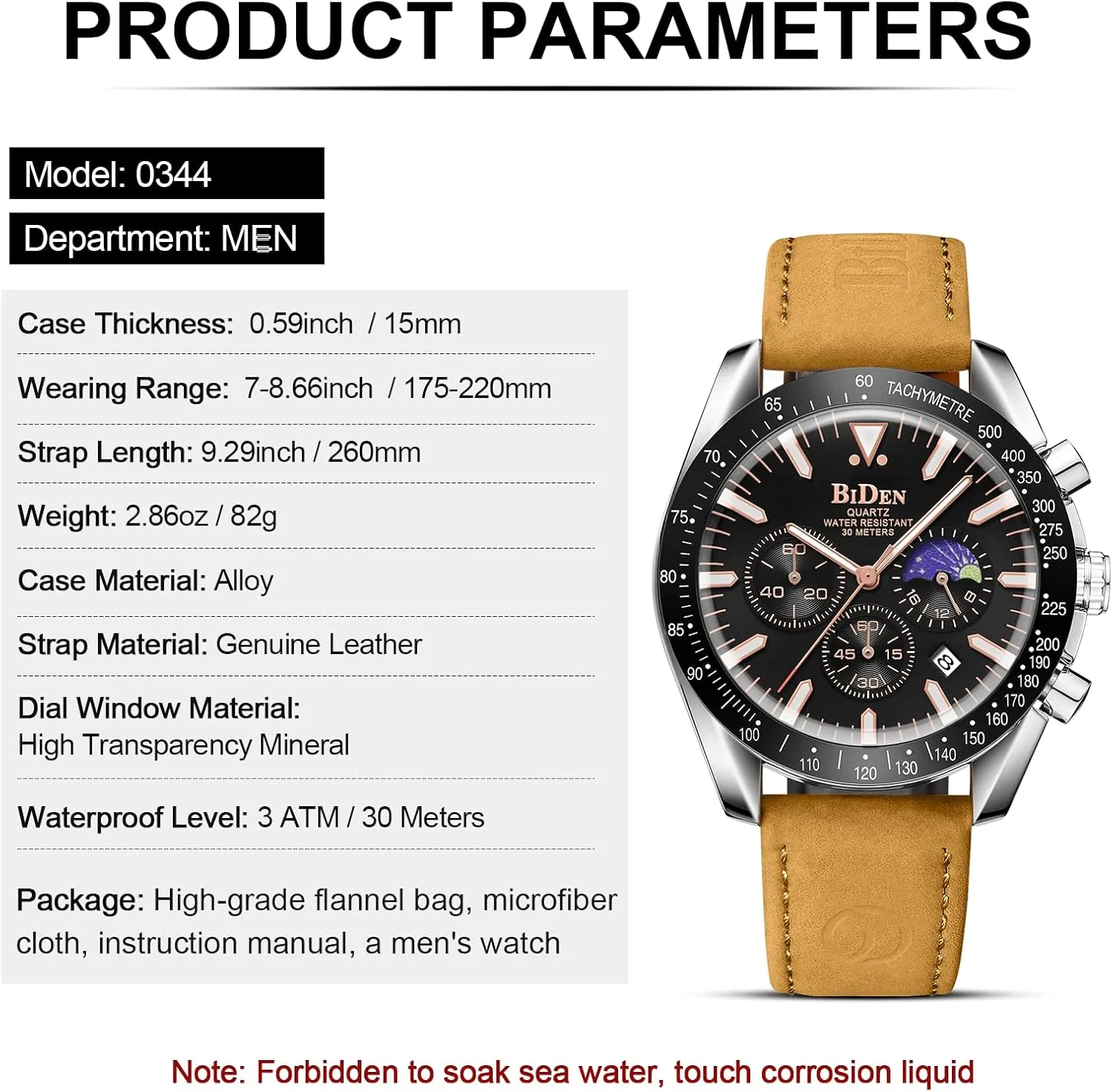 LN LENQIN Mens Watches Leather Watch Analog Quartz Watch for Men Luminous Luxury Fashion Business Casual 30M Waterproof Men's Wrist Watches with Date