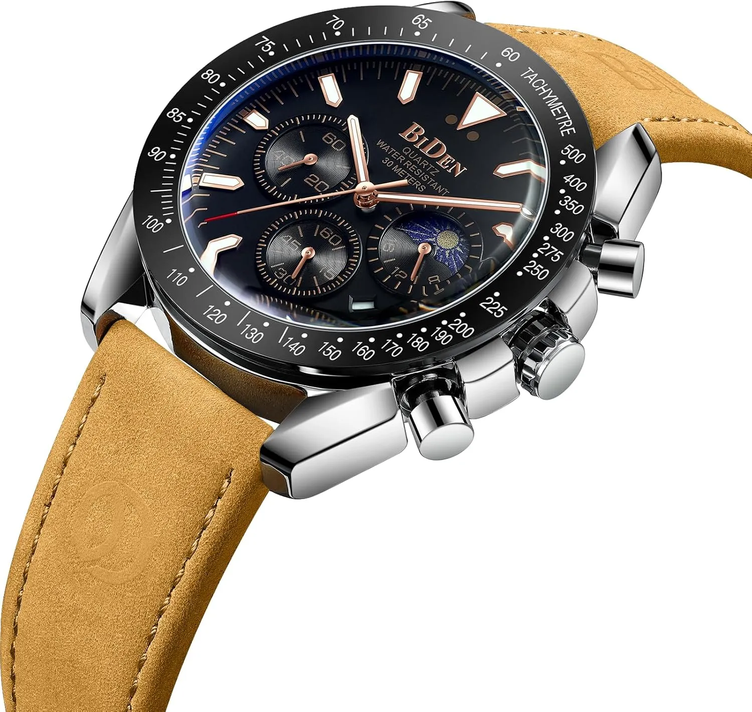 LN LENQIN Mens Watches Leather Watch Analog Quartz Watch for Men Luminous Luxury Fashion Business Casual 30M Waterproof Men's Wrist Watches with Date