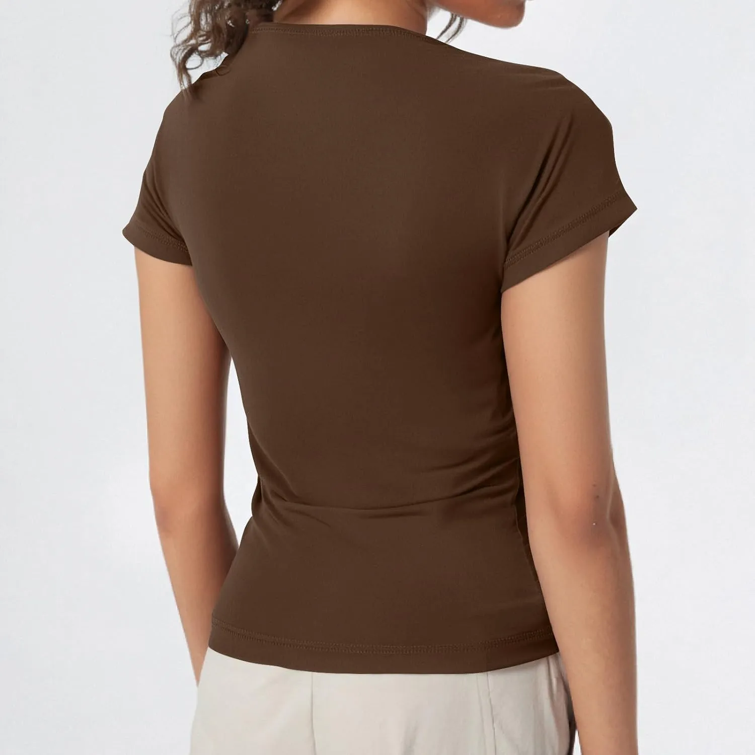 Long/Short Sleeve Shirts for Women Y2k Skinny Boat Neck Going Out Tops Sexy Tights Business Casual Basic Cute Tops