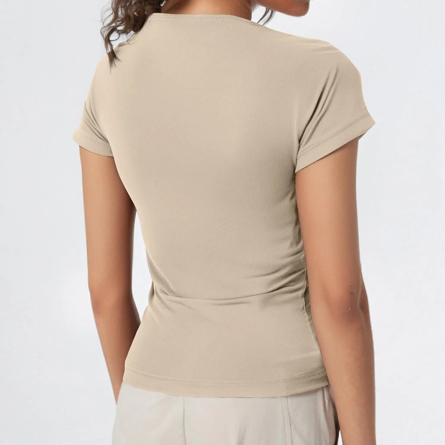 Long/Short Sleeve Shirts for Women Y2k Skinny Boat Neck Going Out Tops Sexy Tights Business Casual Basic Cute Tops