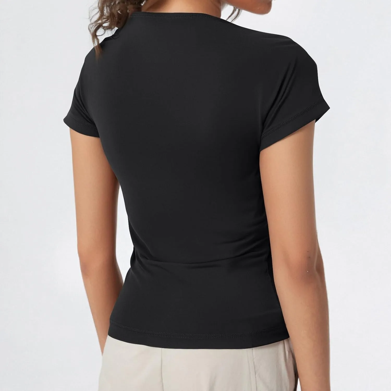Long/Short Sleeve Shirts for Women Y2k Skinny Boat Neck Going Out Tops Sexy Tights Business Casual Basic Cute Tops