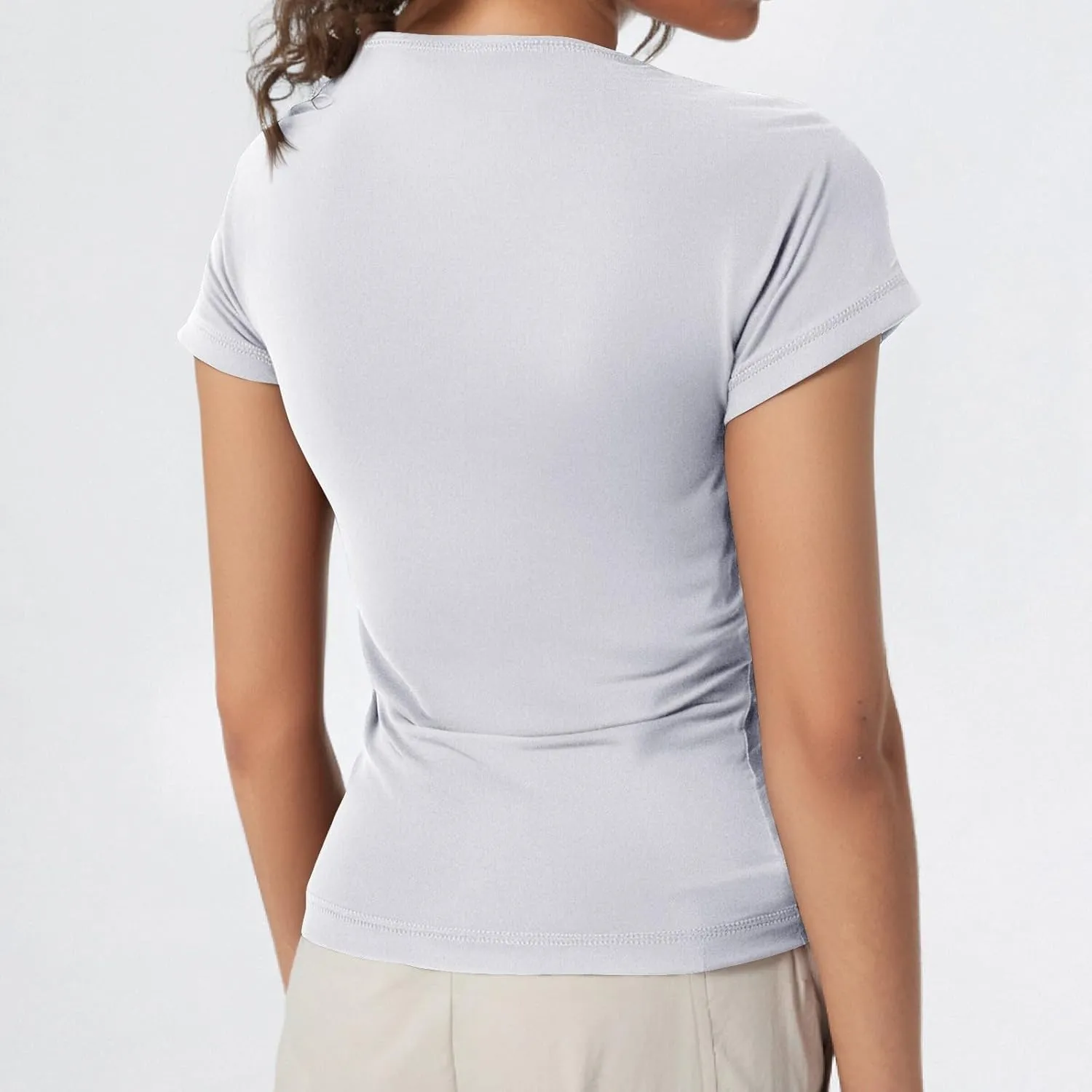 Long/Short Sleeve Shirts for Women Y2k Skinny Boat Neck Going Out Tops Sexy Tights Business Casual Basic Cute Tops